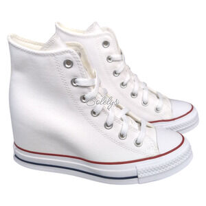 Converse Chuck Taylor All Star Hidden Wedge Platform White Canvas Sneaker 7.5